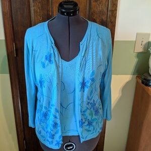 Cable & Gauge XL Silk Cami and Cardigan